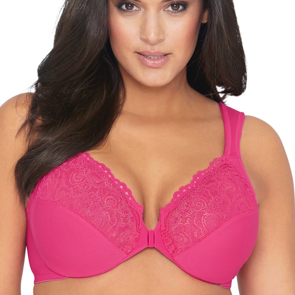 H Cup Bras 42H 44H 46H 48H Hot! Pink Underwire Wonderwire Front-Close Front-Hook - Picture 11 of 17